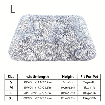 Extra Large Plush Dog Bed & Cat Pad – Thick Warm Polyester Cushion with Removable Washable Cover, Calming Pet Furniture for All Dog Breeds & Cats