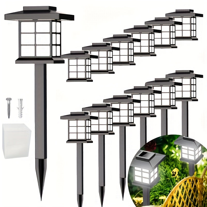 Solar Outdoor Garden Lights 6/12/24 Pack IP44 Waterproof | Warm White Colorful LED Landscape Pathway Lights for Yard Courtyard Patio Holiday Decoration – Auto On/Off