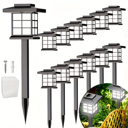 Solar Outdoor Garden Lights 6/12/24 Pack IP44 Waterproof | Warm White Colorful LED Landscape Pathway Lights for Yard Courtyard Patio Holiday Decoration – Auto On/Off