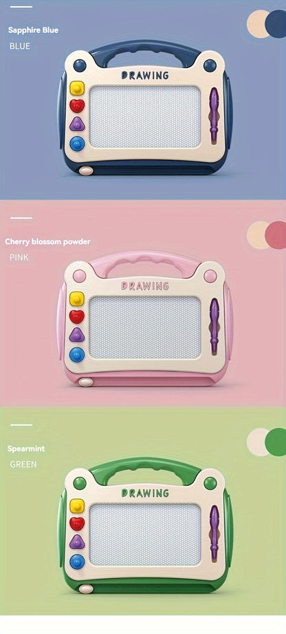Kids Drawing Board Stamp Art Set – Creative Learning Toy with 4 Stamps, Brush & Stands, Fun Educational Art Gift for Boys & Girls, Birthday & Easter Gift, Blue Pink Green, 3 Ways to Use