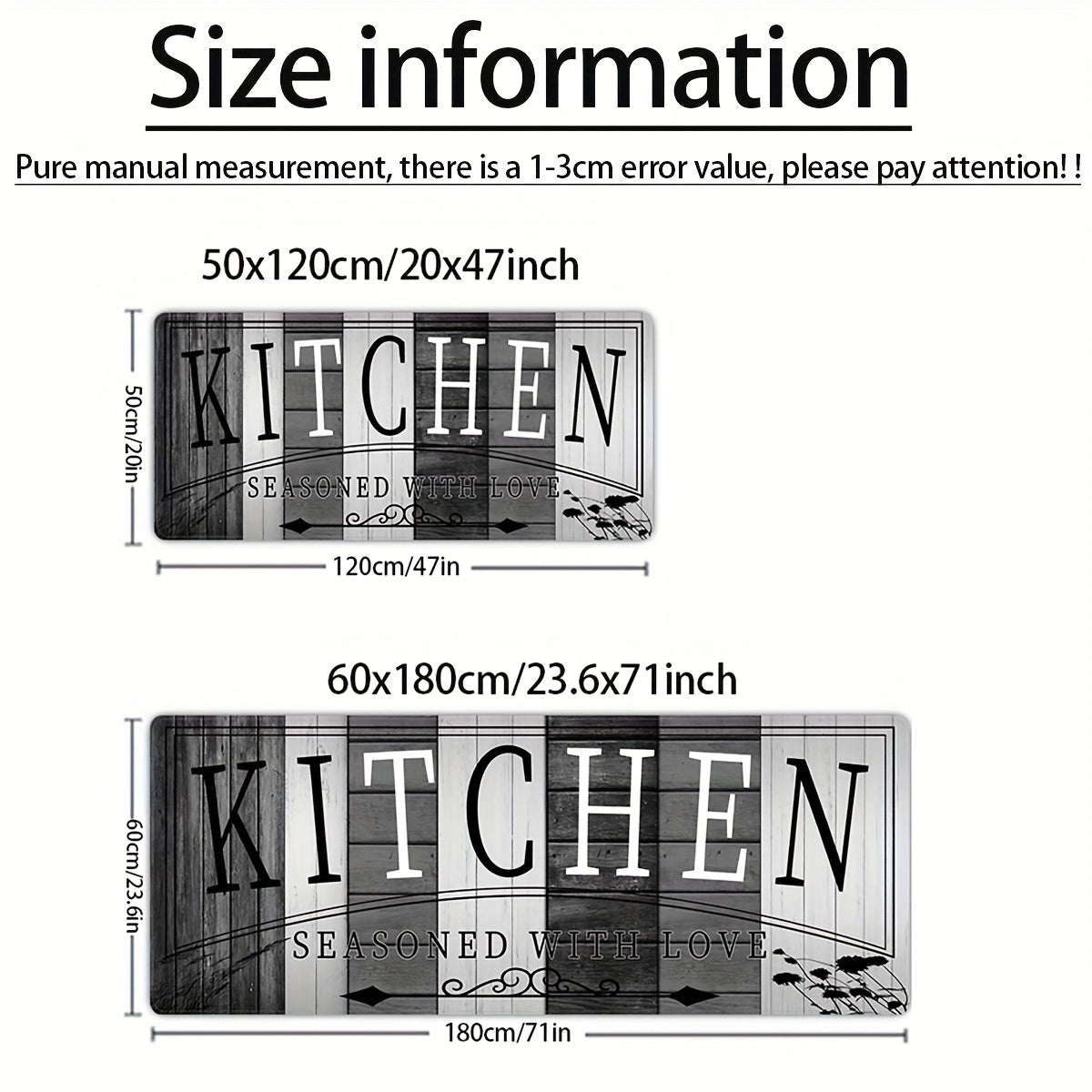 Non-Slip Absorbent Kitchen Mat | Premium Print Anti-Fatigue Floor Rug | Washable Door Mat for Kitchen Bathroom Laundry Bedroom Hallway | Wood Grain & Solid | Multiple Sizes 20x31.5" to 23.6x71"