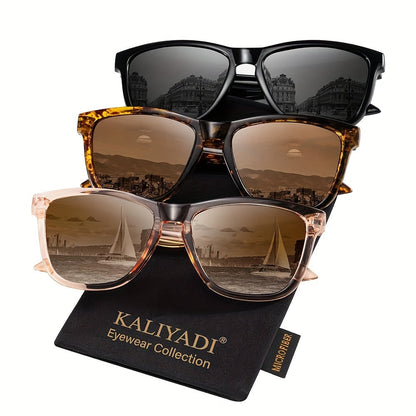 KALIYADI Women's Polarized Sunglasses 3-Pack – Trendy Fashion Shades for Shopping Street Photography Decoration, UV Protection Stylish Eyewear Gift Set in Multiple Color Combinations