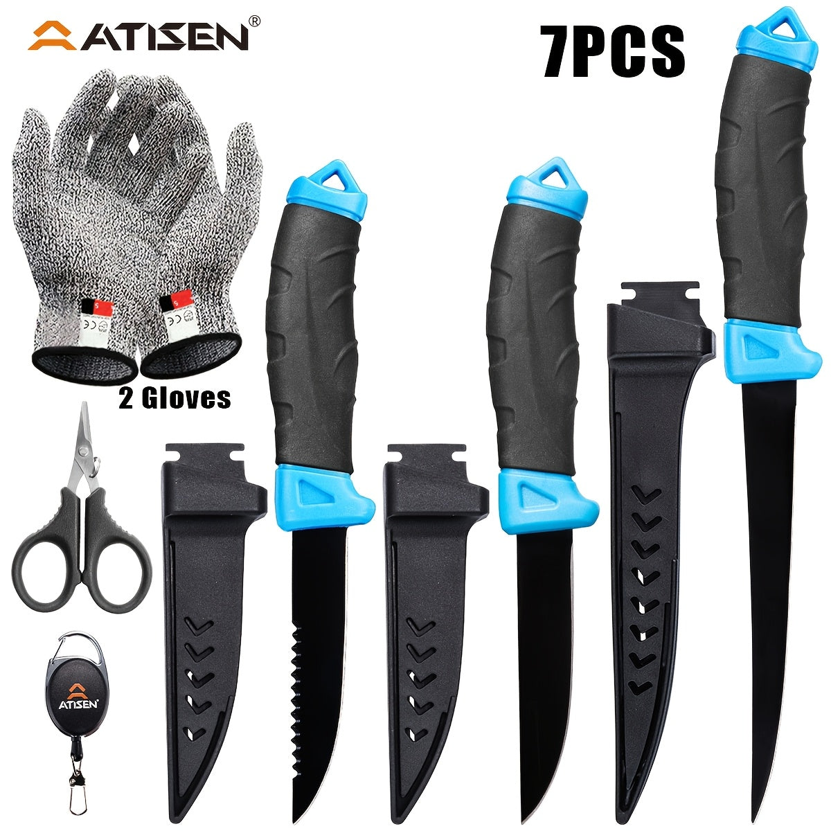 Fishing Knife Set 7/23/104/107 Piece – Stainless Steel Fillet Boning & Gutting Knives with Line Cutter, Camping Cutting Carving Tool Kit, Perfect Fisherman Gift for Men
