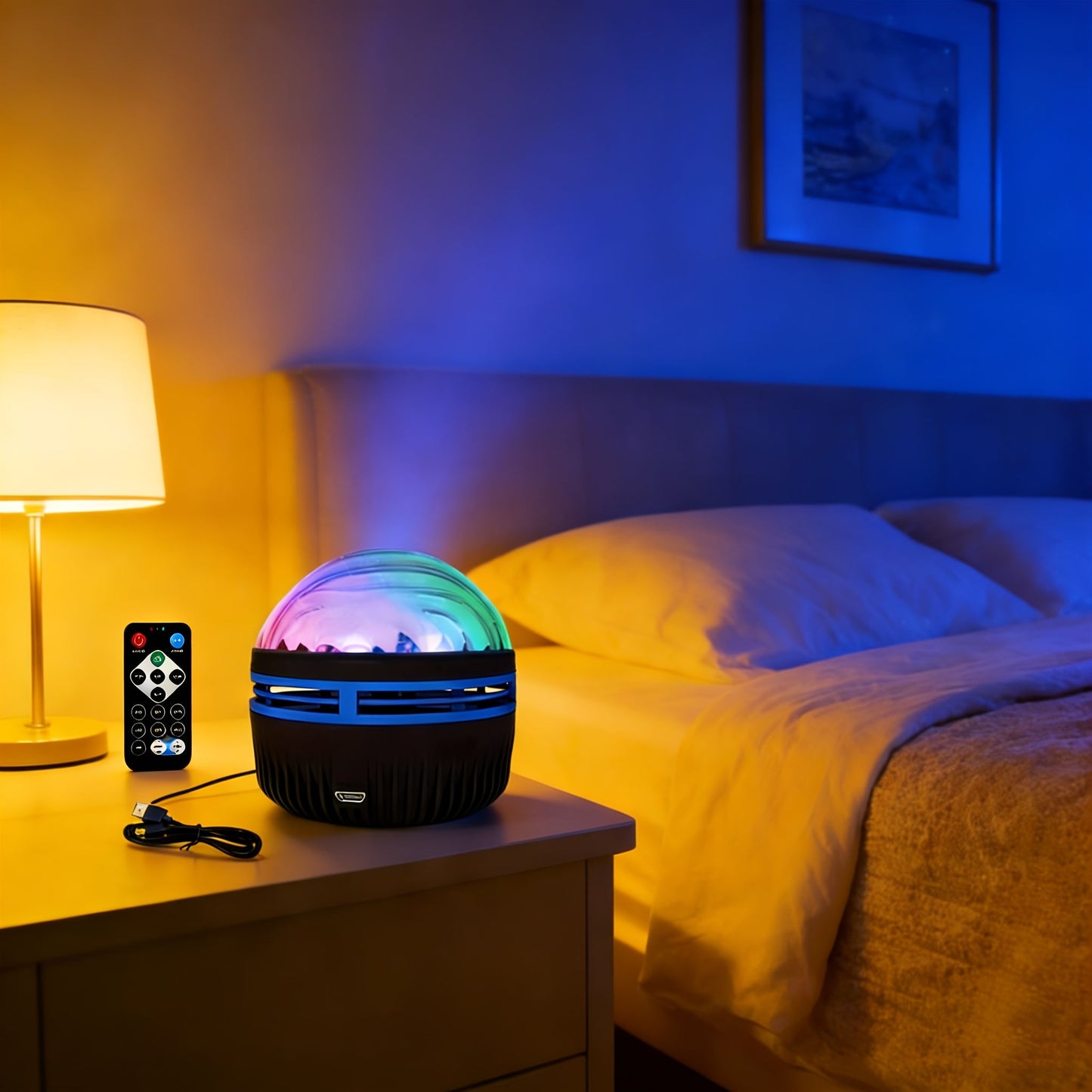 Galaxy Star Projector Night Light Aurora Borealis LED with Remote Control 7 Lighting Effects for Bedroom Kids Room Camping Wedding Party & Home Decoration – Romantic Starry Sky Atmosphere Lamp