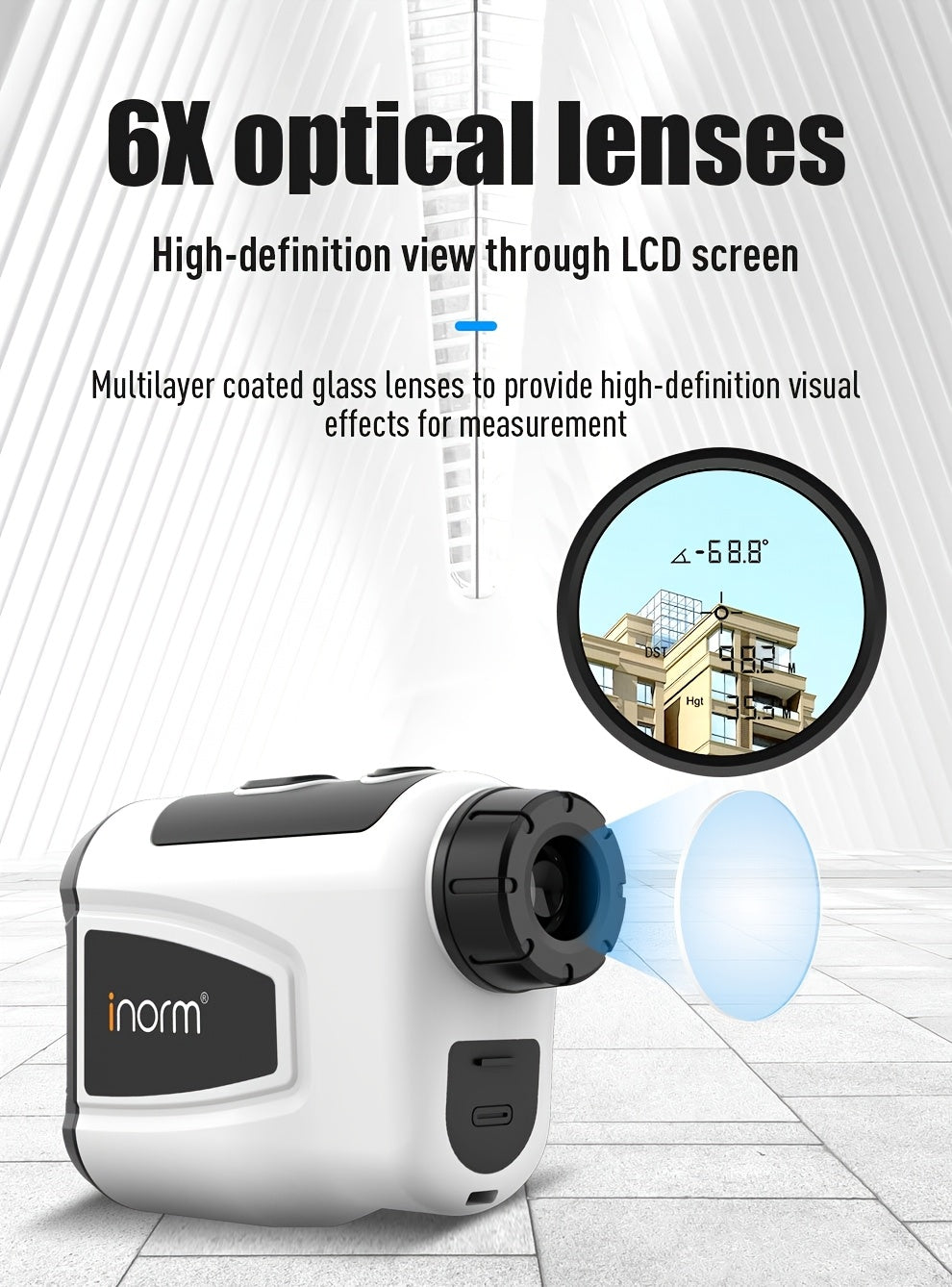 1200 Yard Laser Golf Rangefinder 6X Magnification Slope Switch Pulse Vibration Target Lock Type-C Rechargeable – Trajectory Compensation for Golf & Hunting