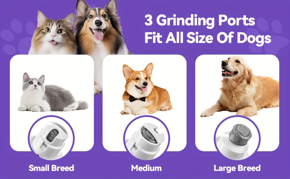 Quiet Dog Nail Grinder with LED Light – 3-Speed Rechargeable Electric Pet Nail Trimmer Kit, Painless Paw Grooming for Small Medium Large Dogs & Cats