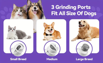 Quiet Dog Nail Grinder with LED Light – 3-Speed Rechargeable Electric Pet Nail Trimmer Kit, Painless Paw Grooming for Small Medium Large Dogs & Cats
