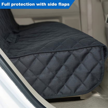 60/40 Split Bench Car Seat Cover for Cars Trucks SUVs – Waterproof Back Seat Protector for Pets & Kids, Easy Clean 100% Polyester, Universal Fit, Black