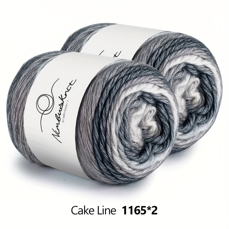 Colorful Yarn Thread & Weaving Accessories Kit 2/4pcs Cotton Acrylic Wool Blend with C-Type Buckle Weaving Needle Bow Twist Needle DIY Knitting Crochet Sweater Scarf Beginner Craft Set