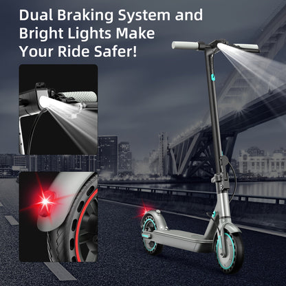 Foldable Electric Scooter for Adults 350W Brushless Motor Dual Drum Brake 8.5 Inch Solid Tires 3-Speed LCD Display 265 lbs Max Load 3-Second Fold Portable Urban Commuter E-Scooter