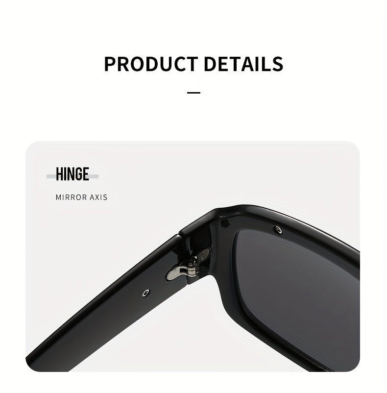 Cyberpunk Oversized Square Sunglasses for Men – Extra Large Frame 139mm+, Black & Gold Metal Trim, Decorative Lens, Futuristic Street Fashion & Cosplay Eyewear