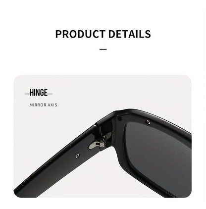 Cyberpunk Oversized Square Sunglasses for Men – Extra Large Frame 139mm+, Black & Gold Metal Trim, Decorative Lens, Futuristic Street Fashion & Cosplay Eyewear