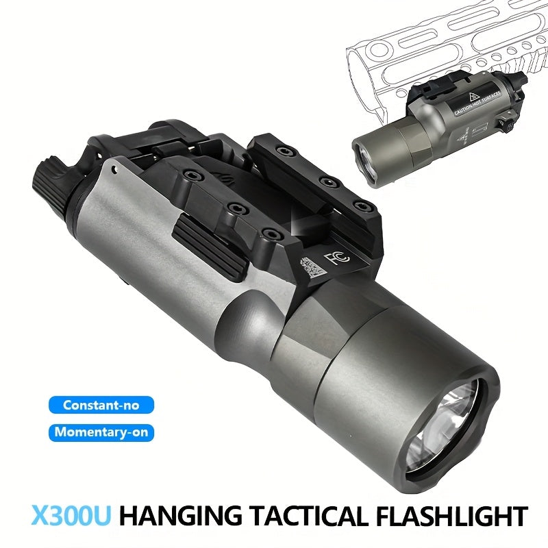Tactical Flashlight 500 Lumens LED Rail Mount Light – X300U & X300 Weapon Light for Hunting, Scout & Outdoor Use, Fits 20mm Picatinny Rail, High Power White Light, BK & DE Finish