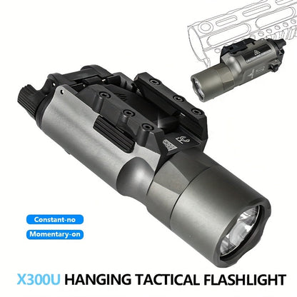 Tactical Flashlight 500 Lumens LED Rail Mount Light – X300U & X300 Weapon Light for Hunting, Scout & Outdoor Use, Fits 20mm Picatinny Rail, High Power White Light, BK & DE Finish