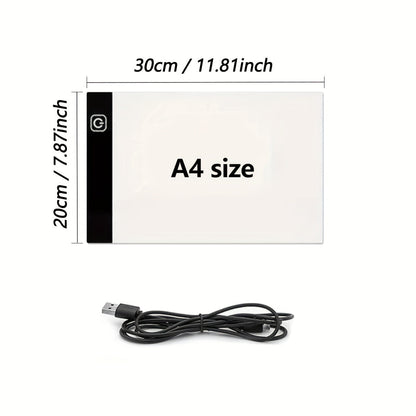 LED Light Pad for Diamond Painting – A2 A3 A4 A5 USB Powered, Adjustable Brightness, Ultra-Thin Light Board for Tracing Sketching Drawing Animation Stencil Art Craft, Optional Bracket & Drill Pen