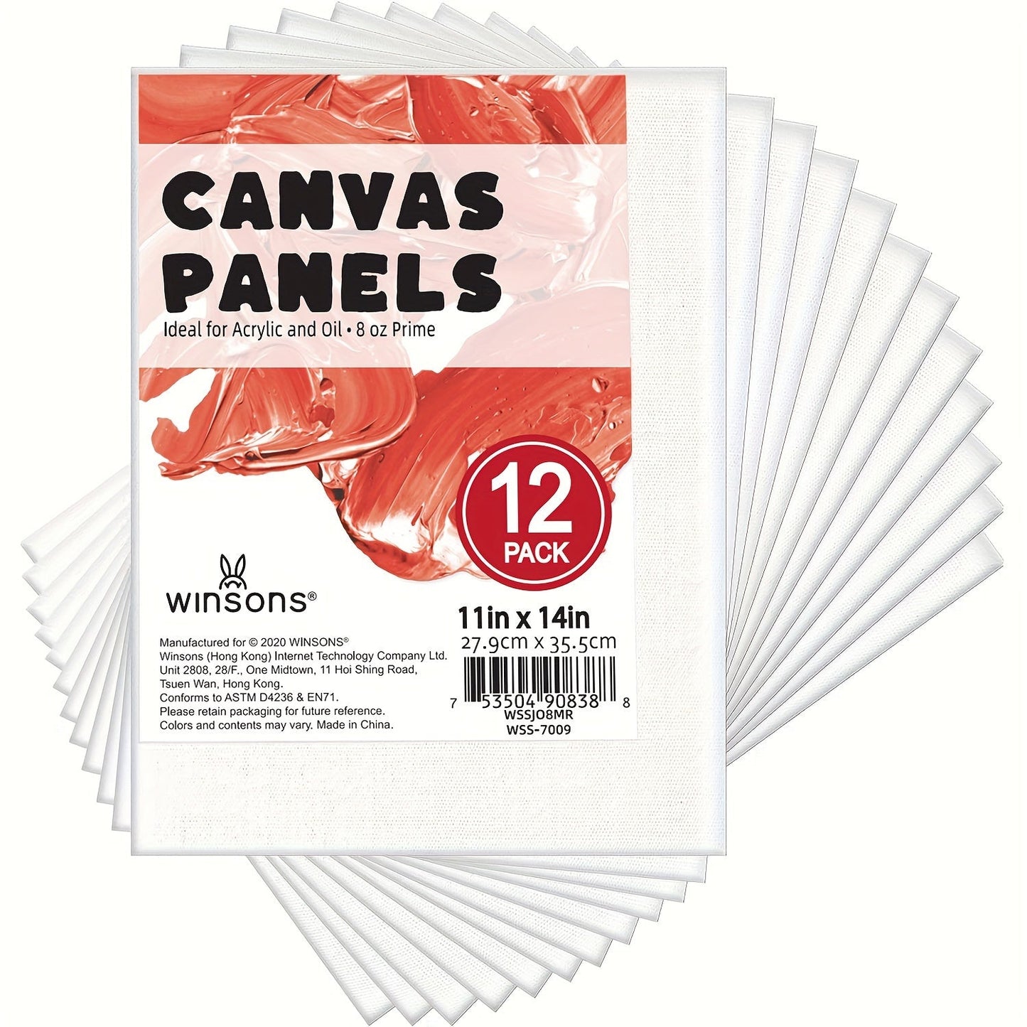Canvas Panel Boards 12-Pack Triple Primed – White Artist Painting Canvas for Acrylic, Oil, Gouache & Tempera, Sturdy Flat Canvas Boards for Beginners & Professionals