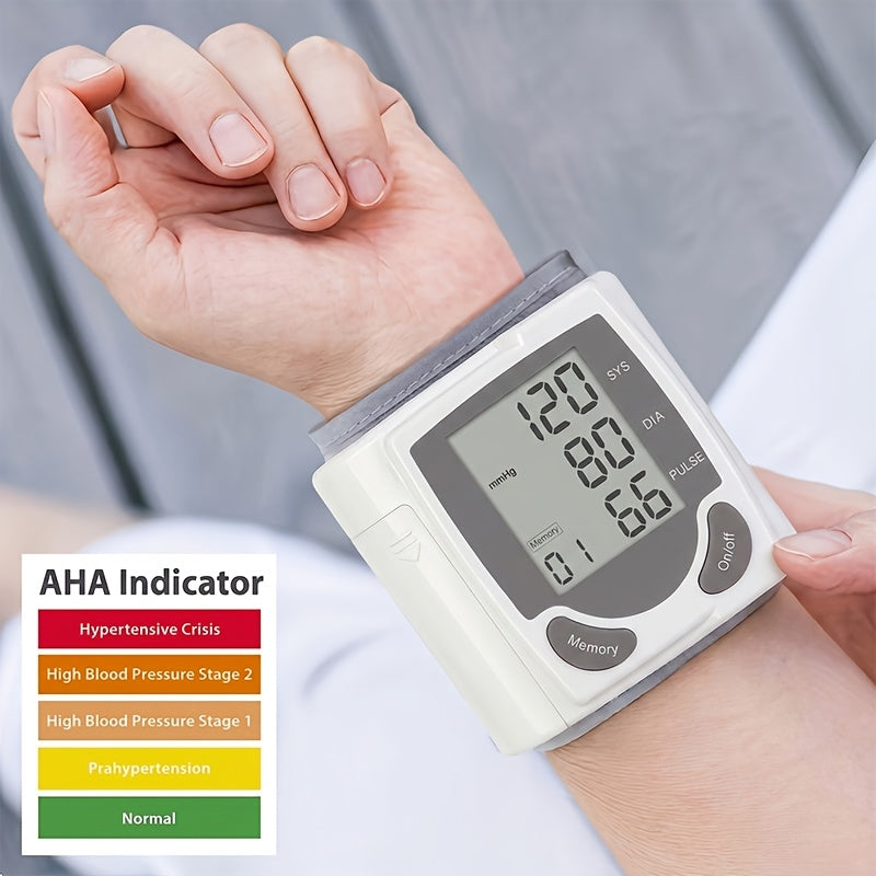Wrist Blood Pressure Monitor Automatic Digital BP Cuff – Large LCD Display Pulse Rate Irregular Heartbeat Detection Portable Home Use for Seniors Adults