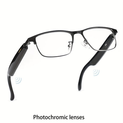 AI Smart Glasses with Real-Time 160-Language Translation, GPT Chat Assistant, Bluetooth 5.2 Audio, Hands-Free Calling, Music Playback, Photochromic & Anti-Blue Light Lenses – Unisex Wearable Tech