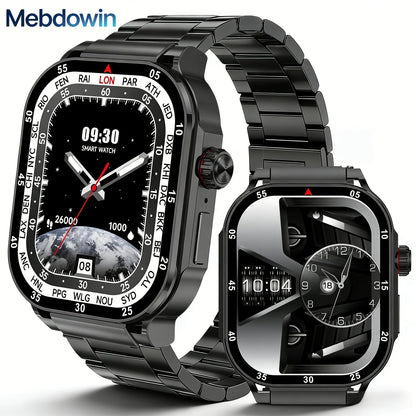 Smartwatch 2.1" HD Full Screen Display Bluetooth 5.3 with AI Voice Command, 400mAh Battery, Wireless Calls & SMS Alerts, 123+ Sports Modes, Music Playback & Social Sharing – Fashion Smart Watch for Men & Women