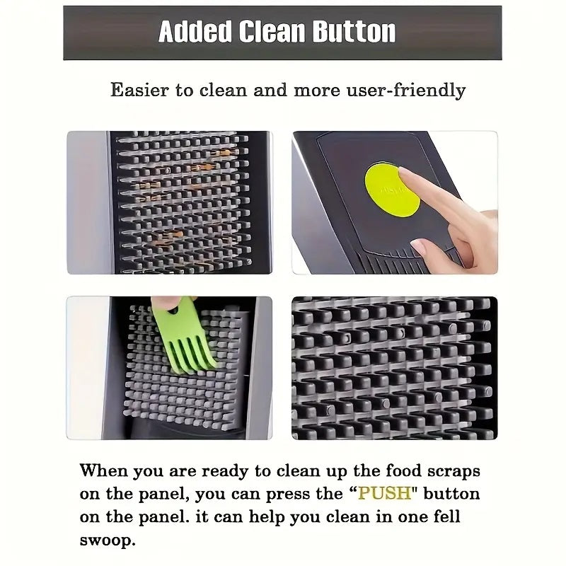16-in-1 Vegetable Chopper with 8 Blades & Container – Professional Onion Chopper, Multi-Function Food Slicer Dicer for Kitchen, Carrot Chopper Meal Prep Tool, Great Father's Day Gift