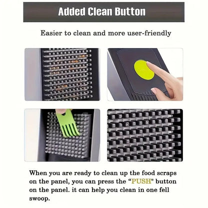 16-in-1 Vegetable Chopper with 8 Blades & Container – Professional Onion Chopper, Multi-Function Food Slicer Dicer for Kitchen, Carrot Chopper Meal Prep Tool, Great Father's Day Gift