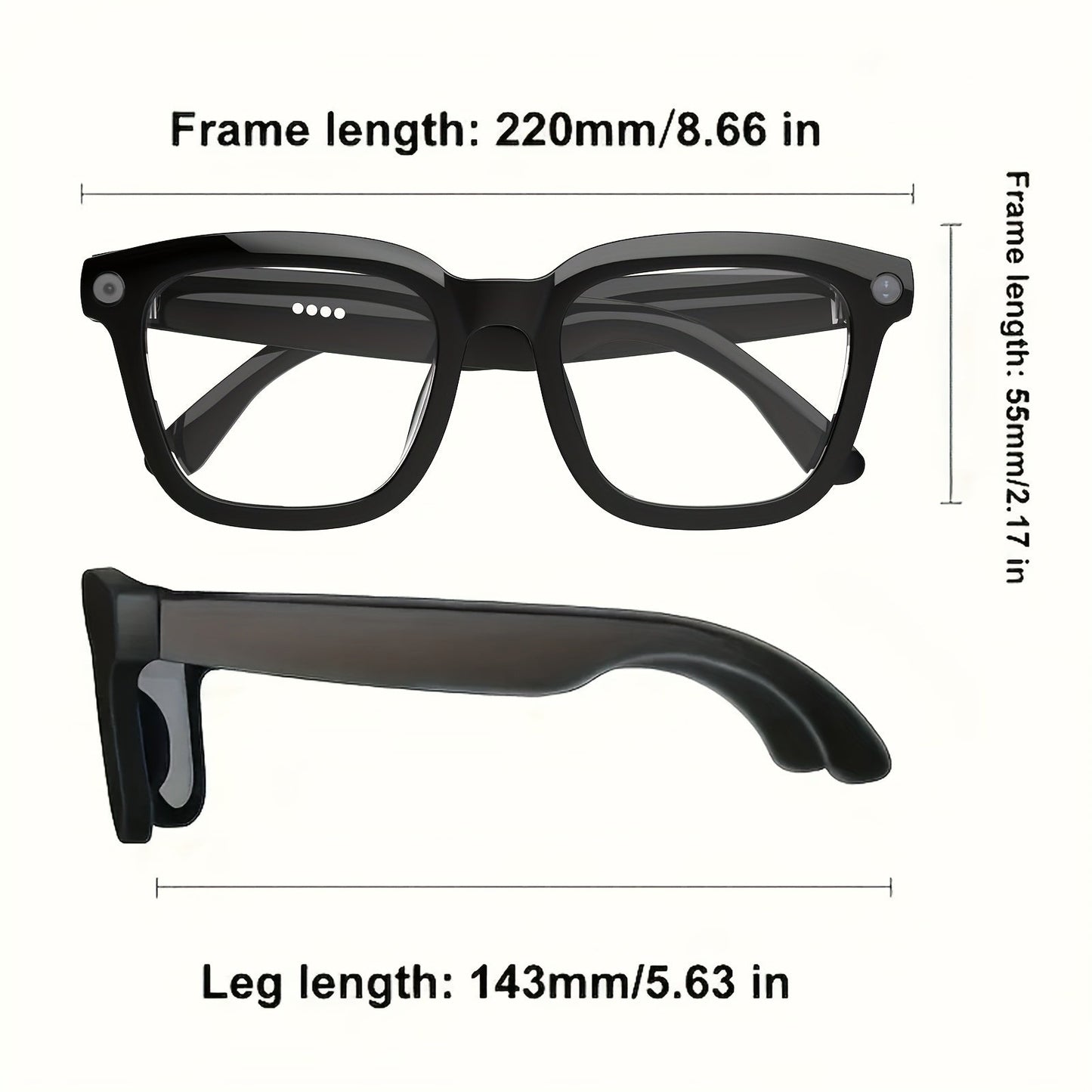 4K AI Smart Glasses with Camera – Real-Time Translation, Object Recognition, Open-Ear Audio, Touch Control, 8-Hour Battery, USB-C Charging, Ultra-Light for Outdoor, Work & Travel