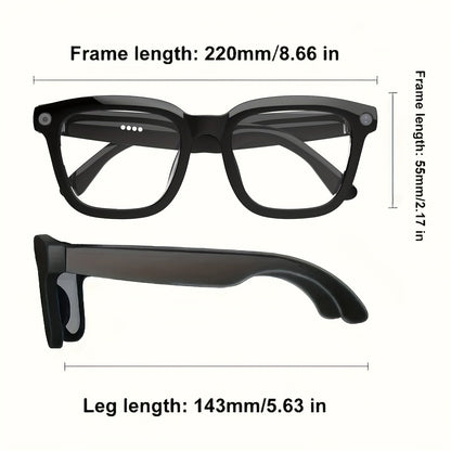 4K AI Smart Glasses with Camera – Real-Time Translation, Object Recognition, Open-Ear Audio, Touch Control, 8-Hour Battery, USB-C Charging, Ultra-Light for Outdoor, Work & Travel