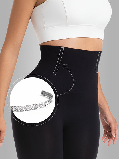 Butt Lifting Capri Leggings for Women – High Waist Tummy Control Yoga Pants, Squat Proof Stretchy Shaping Workout Capri, Apricot & Black