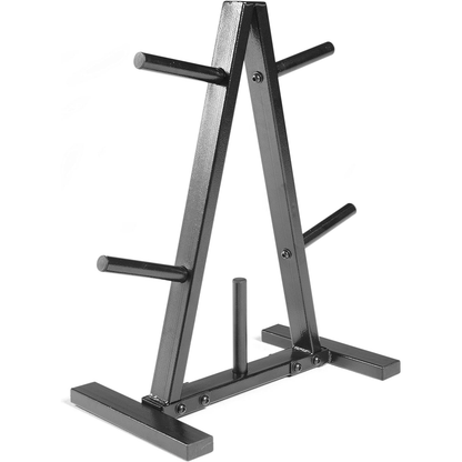 Weight Plate Rack for 1-Inch Plates – 5-Post Steel A-Frame Storage Tree, 300 lb Capacity, Space-Saving Home Gym Organizer, Black Powder Coat Finish, 23.5x12x25.5 Inch