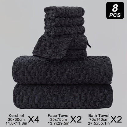 Waffle Weave Bath Towels 4-Pack & 8-Pack Ultra-Soft Quick-Dry Microfiber – Super Absorbent 281g/m² 80/20 Polyamide Spa Gym Travel Towels, Lint-Free Antimicrobial, Multiple Colors