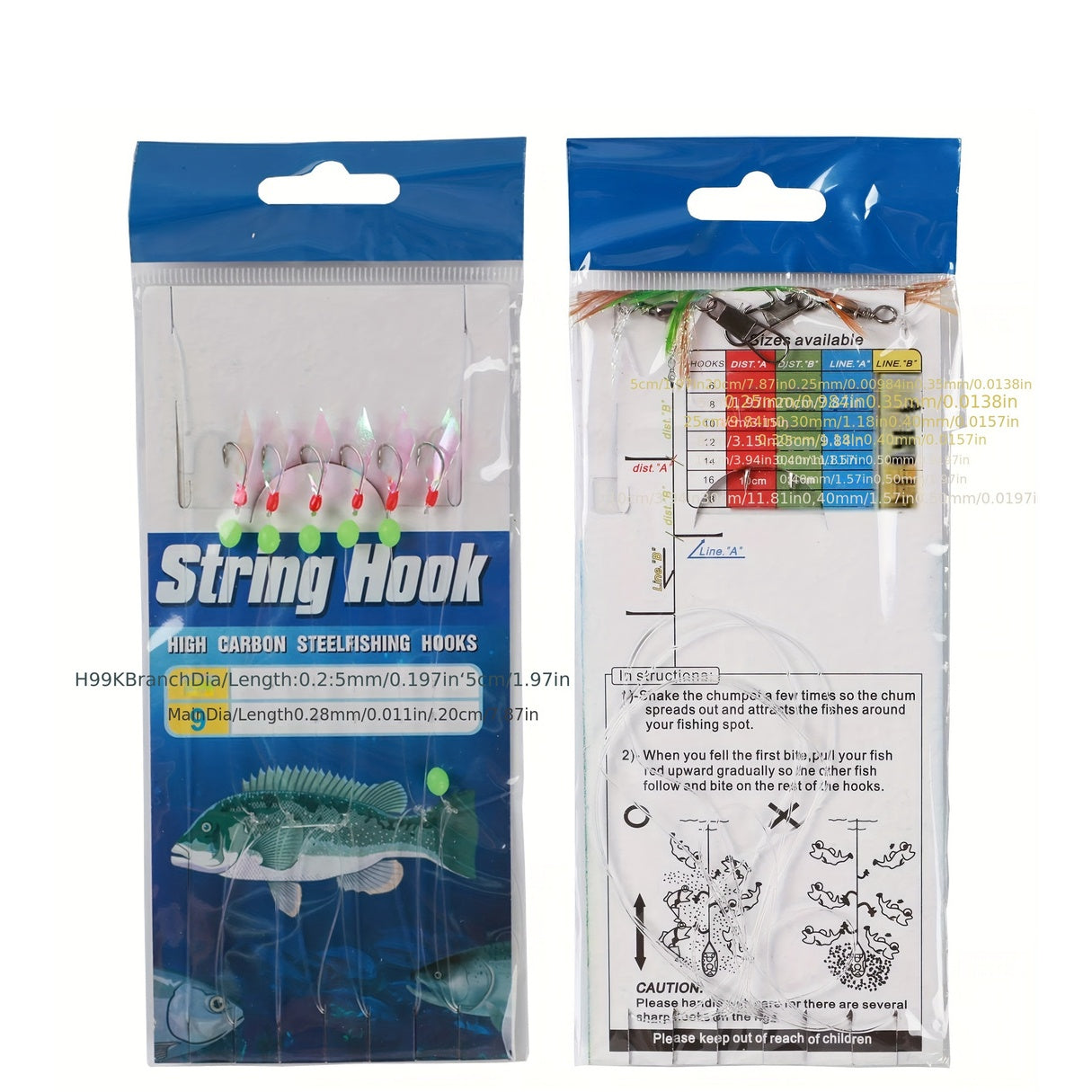 22 Pack Fishing Rigs Set with High Carbon Steel Hooks, Glow Beads, Flasher Lure Bait – Freshwater & Saltwater Fishing Tackle Kit for Bass Trout Salmon