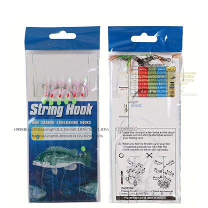22 Pack Fishing Rigs Set with High Carbon Steel Hooks, Glow Beads, Flasher Lure Bait – Freshwater & Saltwater Fishing Tackle Kit for Bass Trout Salmon