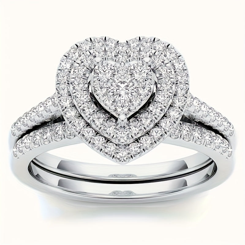 9 Piece Princess Cut Cubic Zirconia Bridal Wedding Ring Set for Women – Stackable Engagement Rings, Classic Jewelry Gift for Girlfriend & Wife