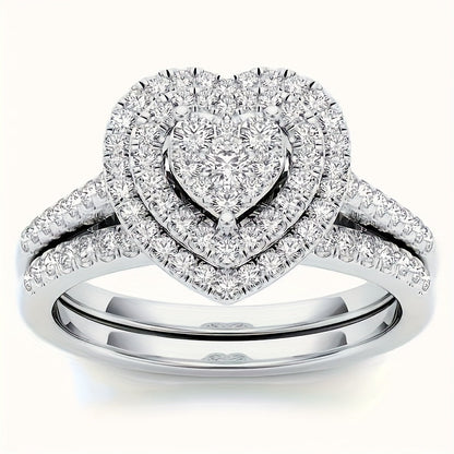 9 Piece Princess Cut Cubic Zirconia Bridal Wedding Ring Set for Women – Stackable Engagement Rings, Classic Jewelry Gift for Girlfriend & Wife