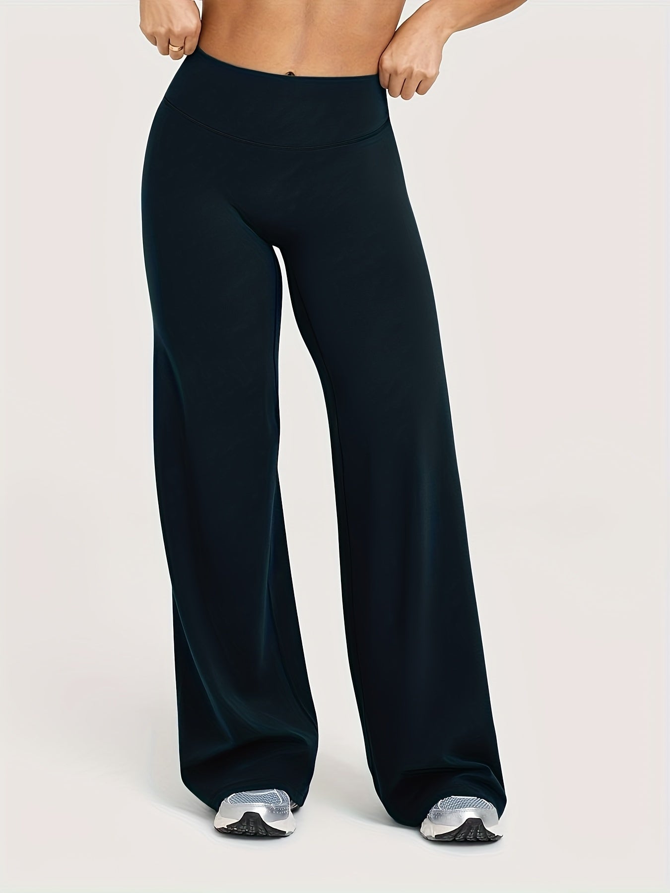 Wide Leg Yoga Pants High Waist High Elastic Full Coverage - Plus Size Flare Leggings for Gym Fitness Training Casual Wear All Season S-XL