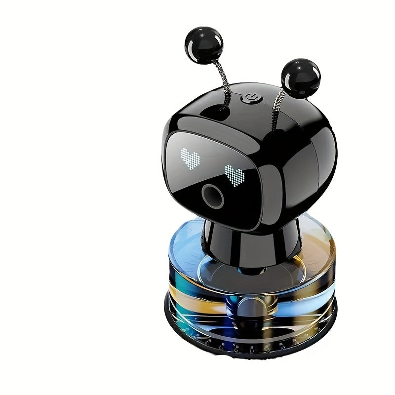 Robot Smart Car Air Freshener USB Rechargeable Auto Spray AI Expression Display 4 Scent Levels – Automatic Fragrance Diffuser Car Decoration Gift Black Blue Red Green