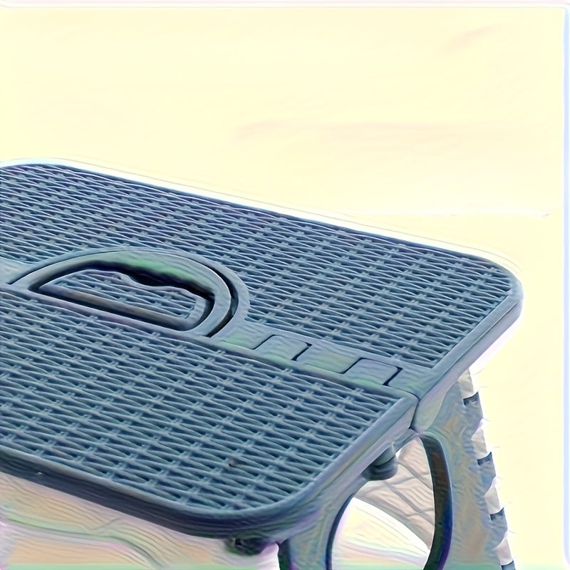Portable Camping Stool – Lightweight PP Polypropylene Oval Seat for Indoor Outdoor Use, Hiking Fishing Picnic Beach, Foldable Compact Design, Dark Blue, Great Gift Idea