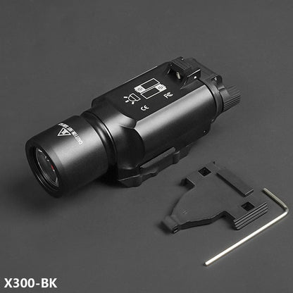 Tactical Flashlight 500 Lumens LED Rail Mount Light – X300U & X300 Weapon Light for Hunting, Scout & Outdoor Use, Fits 20mm Picatinny Rail, High Power White Light, BK & DE Finish