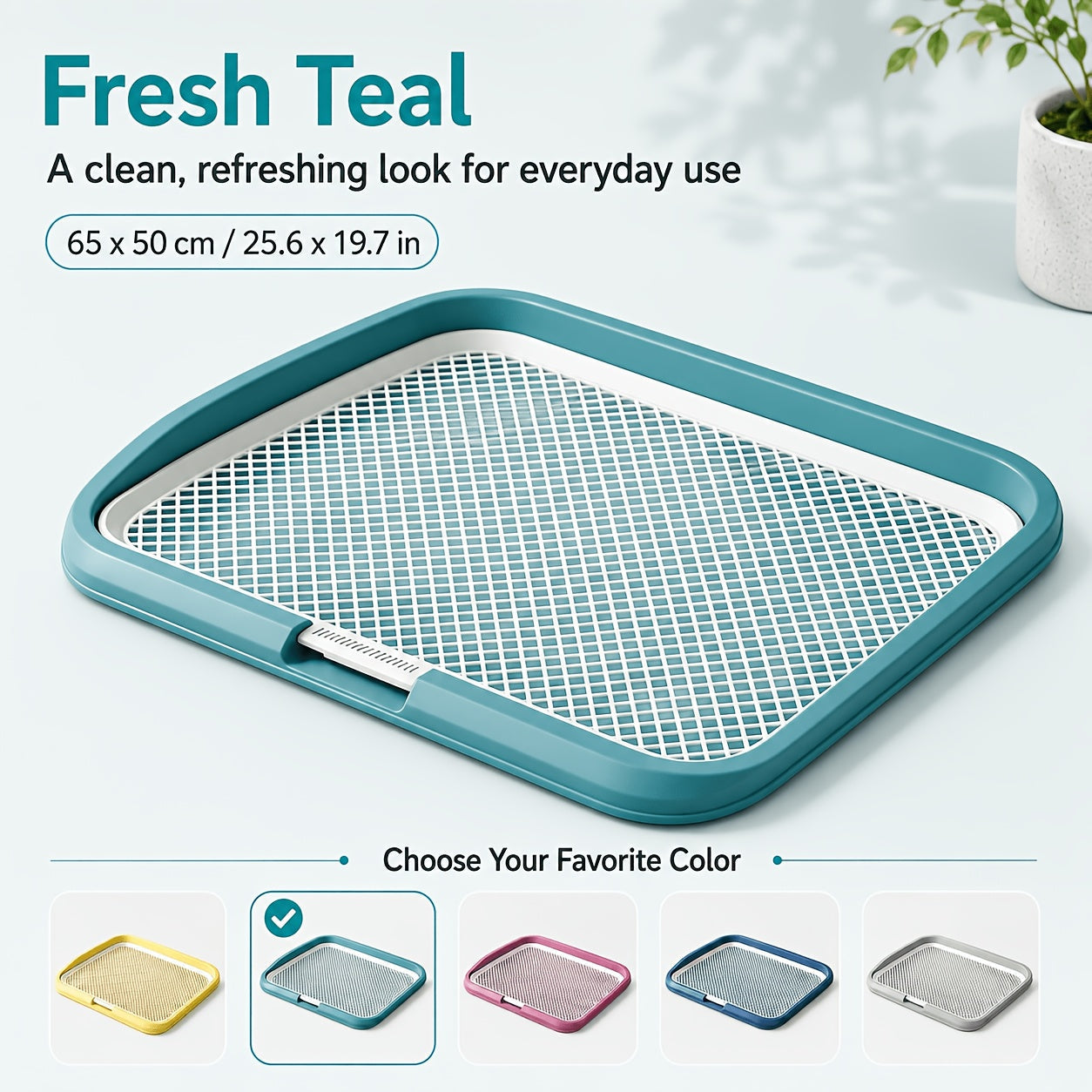 Dog Potty Tray Leak-Proof Indoor Puppy Toilet with Removable Grating, Washable Pee Pad Holder for Apartment Puppy Training, Pet Potty Station for Small Medium Dogs