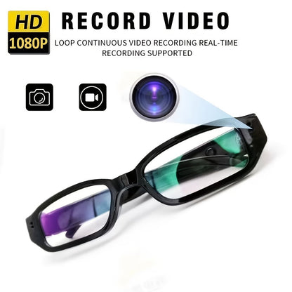 1080P HD Video Glasses Camera with TF Card Slot – Portable Digital Recorder, USB Powered, No Driver Required, for Sports, Outdoor Activities & Meetings, Includes 32GB TF Card