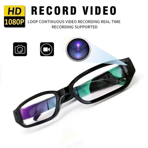 1080P HD Video Glasses Camera with TF Card Slot – Portable Digital Recorder, USB Powered, No Driver Required, for Sports, Outdoor Activities & Meetings, Includes 32GB TF Card