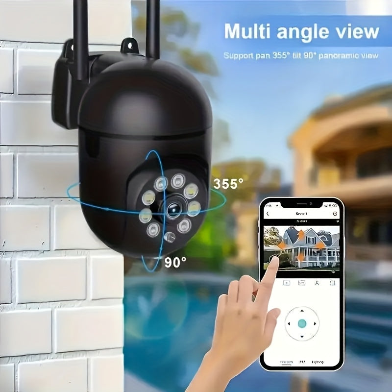 1080P 360° WiFi Panoramic Security Camera – Wireless Indoor Surveillance with Two-Way Audio, Motion Detection, Night Vision, USB Powered, SD Card & Cloud Storage, Smartphone Compatible