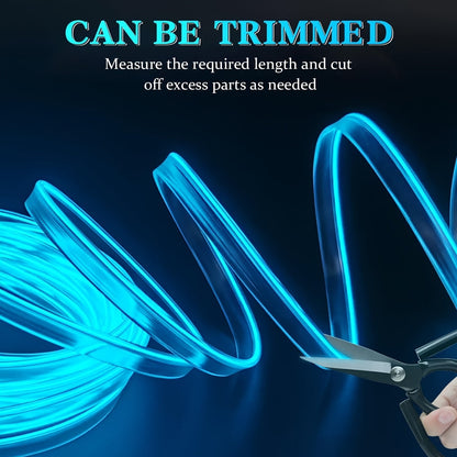 Car LED Strip Lights 16.4ft USB Neon EL Wire Interior Ambient Lighting Kit – 2 Sets, 7 Colors, Plug-and-Play, Universal Fit for Car Truck SUV RV, Great Gift for Car Lovers