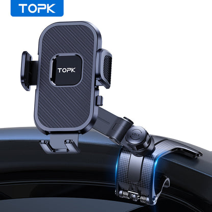 Car Dashboard Phone Mount 360 Degree Adjustable - Universal Cell Phone Holder with Anti-Slip Silicone Clip, Multi-Angle Stable Mounting for All Smartphones, Black