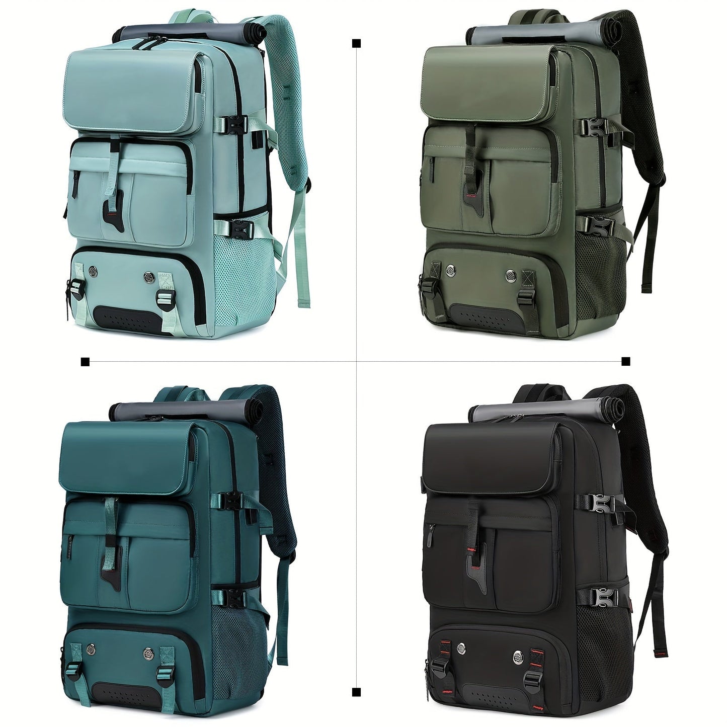 Large Laptop Backpack with Shoe Compartment – Multi-Functional Travel Backpack for Men & Women, Business, College & Carry-On Bag with USB Charging Port, Waterproof, Fits 15.6" Laptop