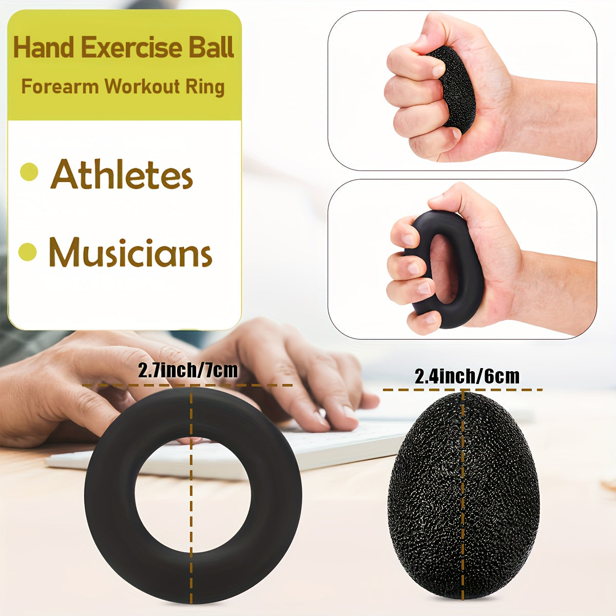 Grip Strength Trainer 5-Piece Set – Adjustable Hand Gripper 10-130 lbs with Smart Counter, Finger Exerciser, Finger Stretcher, Forearm Workout Ring & Hand Exercise Ball for Men Women Athletes