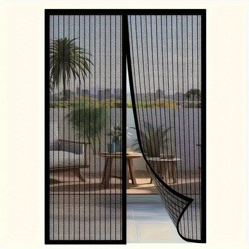 Magnetic Screen Door Hands-Free Auto-Close – Heavy Duty Mesh Curtain with Frame Shackle, Bug & Insect Proof, Pet & Kid Friendly for Front Door, Kitchen, Balcony & Bedroom