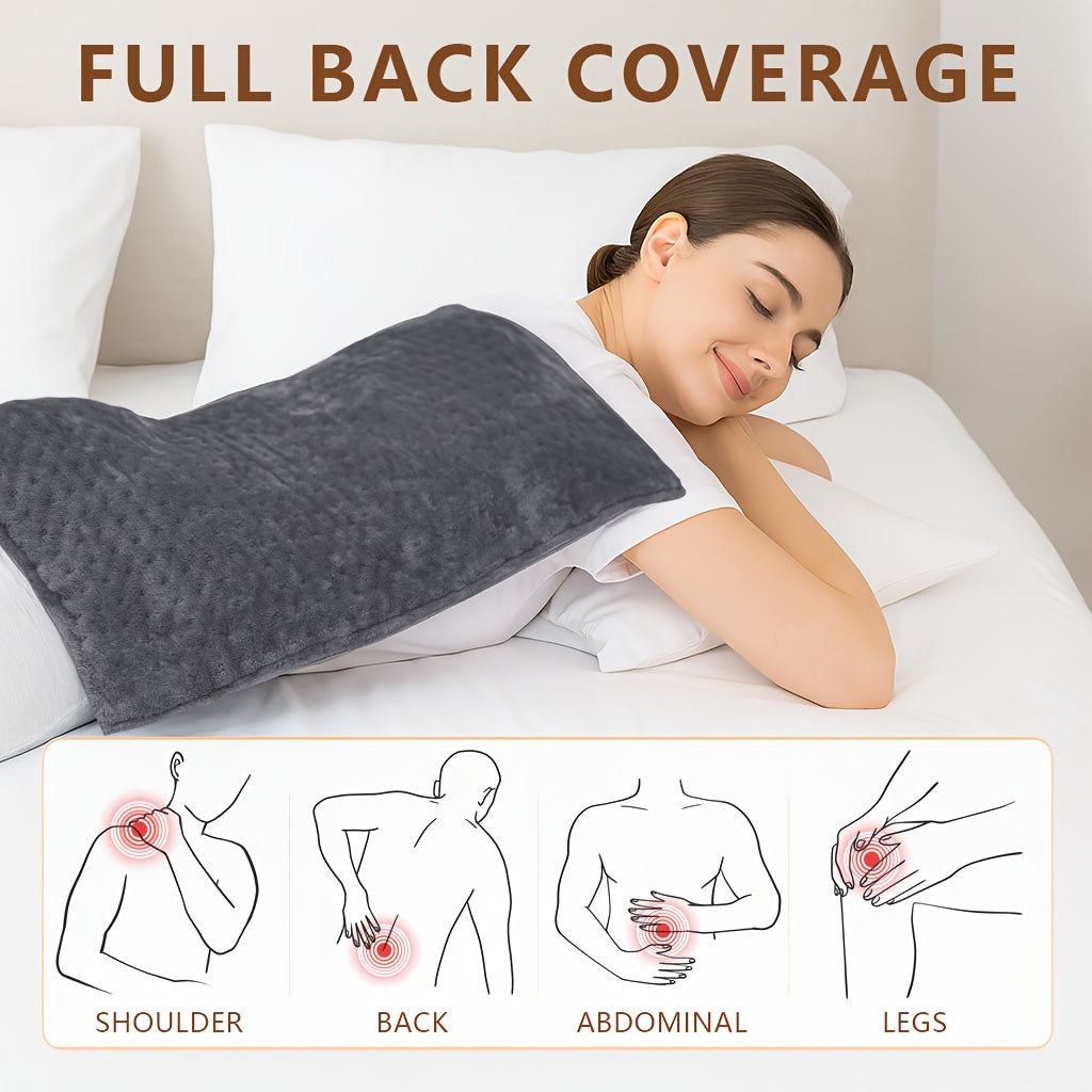 Heating Pad for Back Neck Shoulders & Cramps – Ultra Soft Flannel with 6 Heat Settings, Dry & Moist Heat, Auto Shut-Off, Machine Washable, 3 Sizes (12x15 / 12x24 / 17x33 in), Perfect Gift for Mom