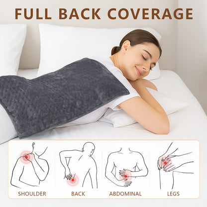 Heating Pad for Back Neck Shoulders & Cramps – Ultra Soft Flannel with 6 Heat Settings, Dry & Moist Heat, Auto Shut-Off, Machine Washable, 3 Sizes (12x15 / 12x24 / 17x33 in), Perfect Gift for Mom