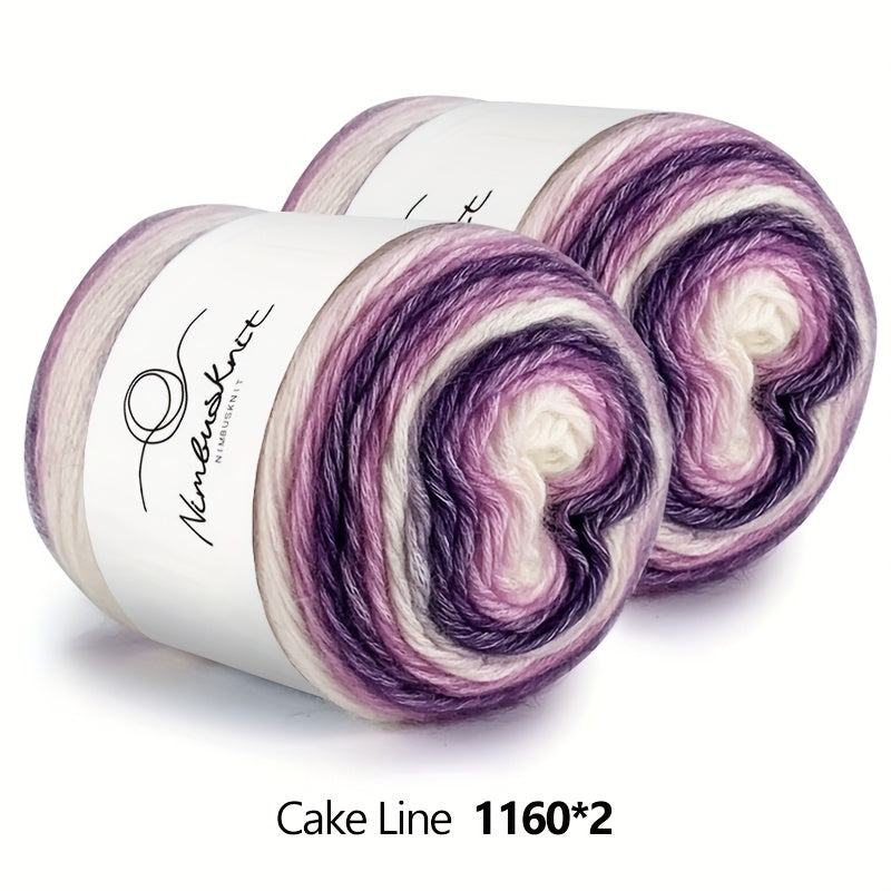 Colorful Yarn Thread & Weaving Accessories Kit 2/4pcs Cotton Acrylic Wool Blend with C-Type Buckle Weaving Needle Bow Twist Needle DIY Knitting Crochet Sweater Scarf Beginner Craft Set